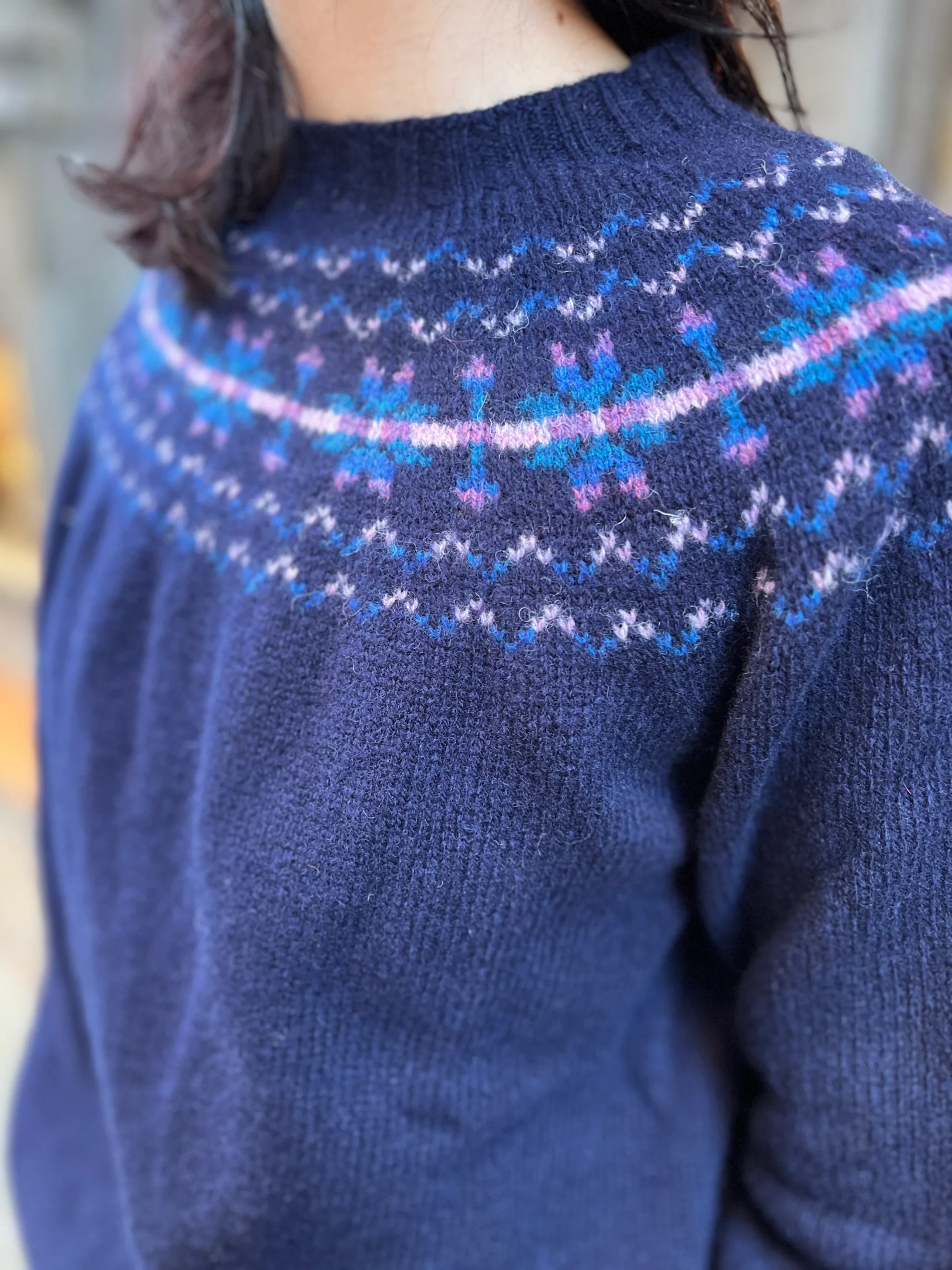 Maglione Donna In Maglia Di Lana Scozzese Fairisle Jumper - immagine 8