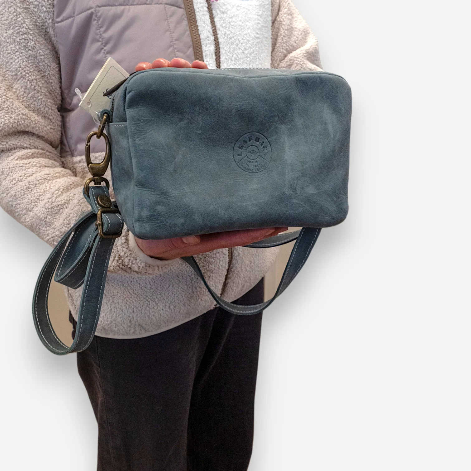 Leaf Bags Borsa Verde Pelle Invecchiato 3652 - immagine 5