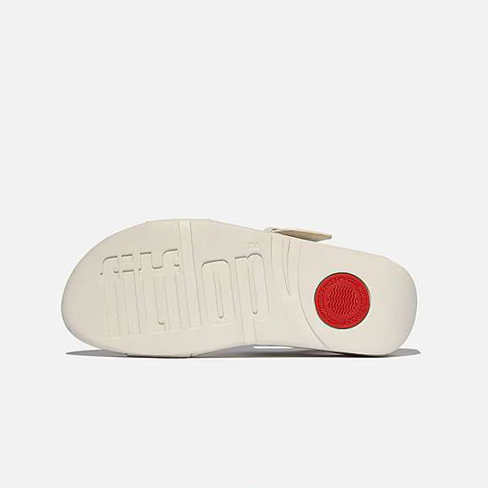 Sandalo Platform Fitflop Lulu Resin Buckle Leather Back Strap Paris Beige - immagine 3