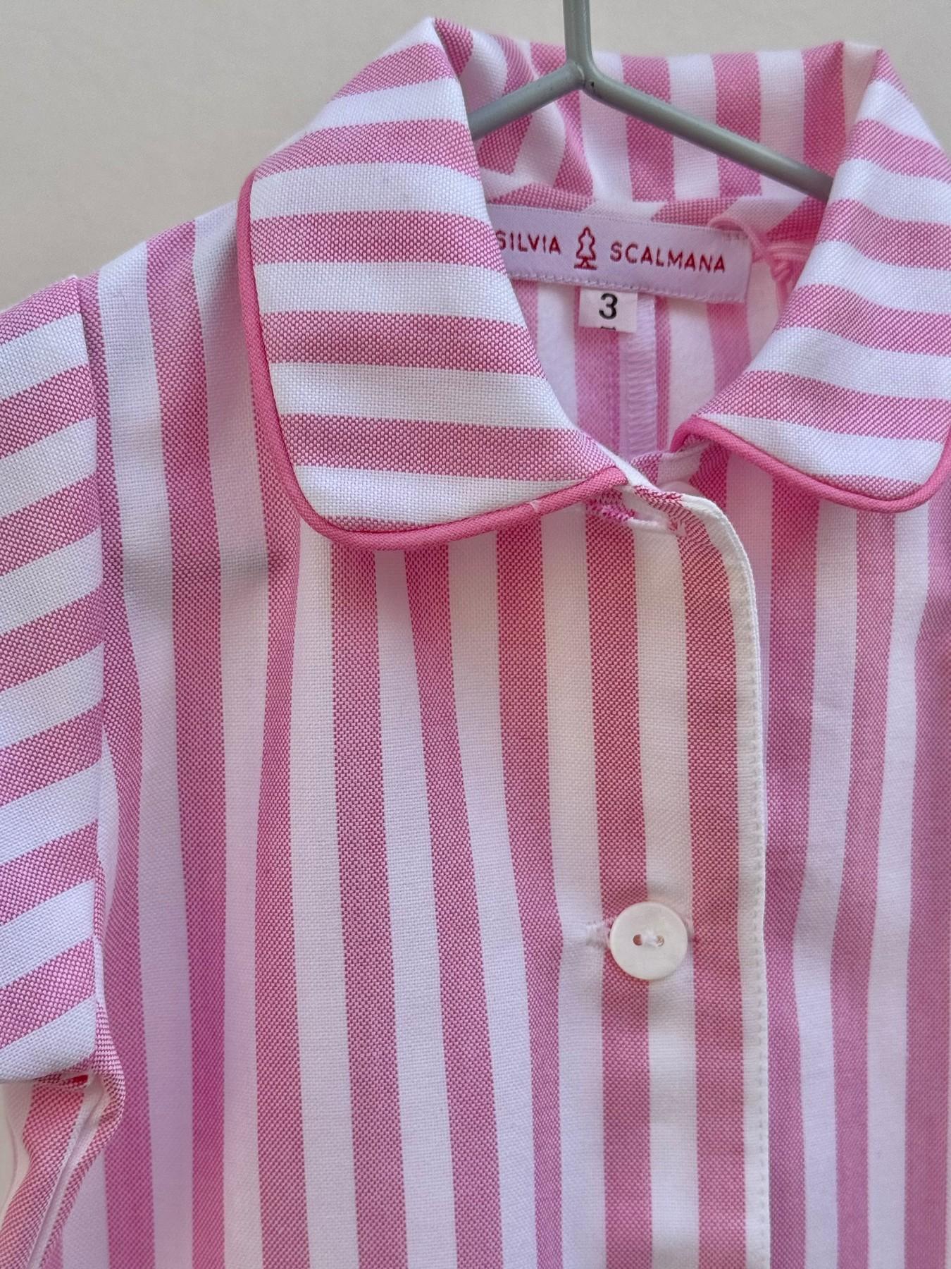 TUTINA BEBE' IN FLANELLA RIGONE ROSA - immagine 3