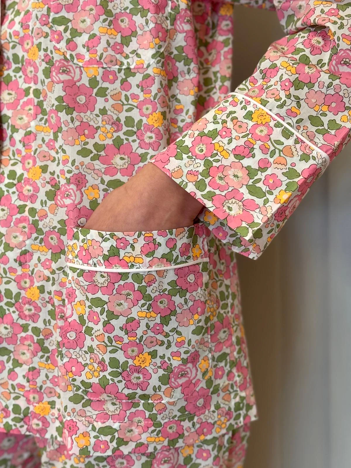 PIGIAMA LIBERTY DONNA "BETSY" FRAGOLA - immagine 3