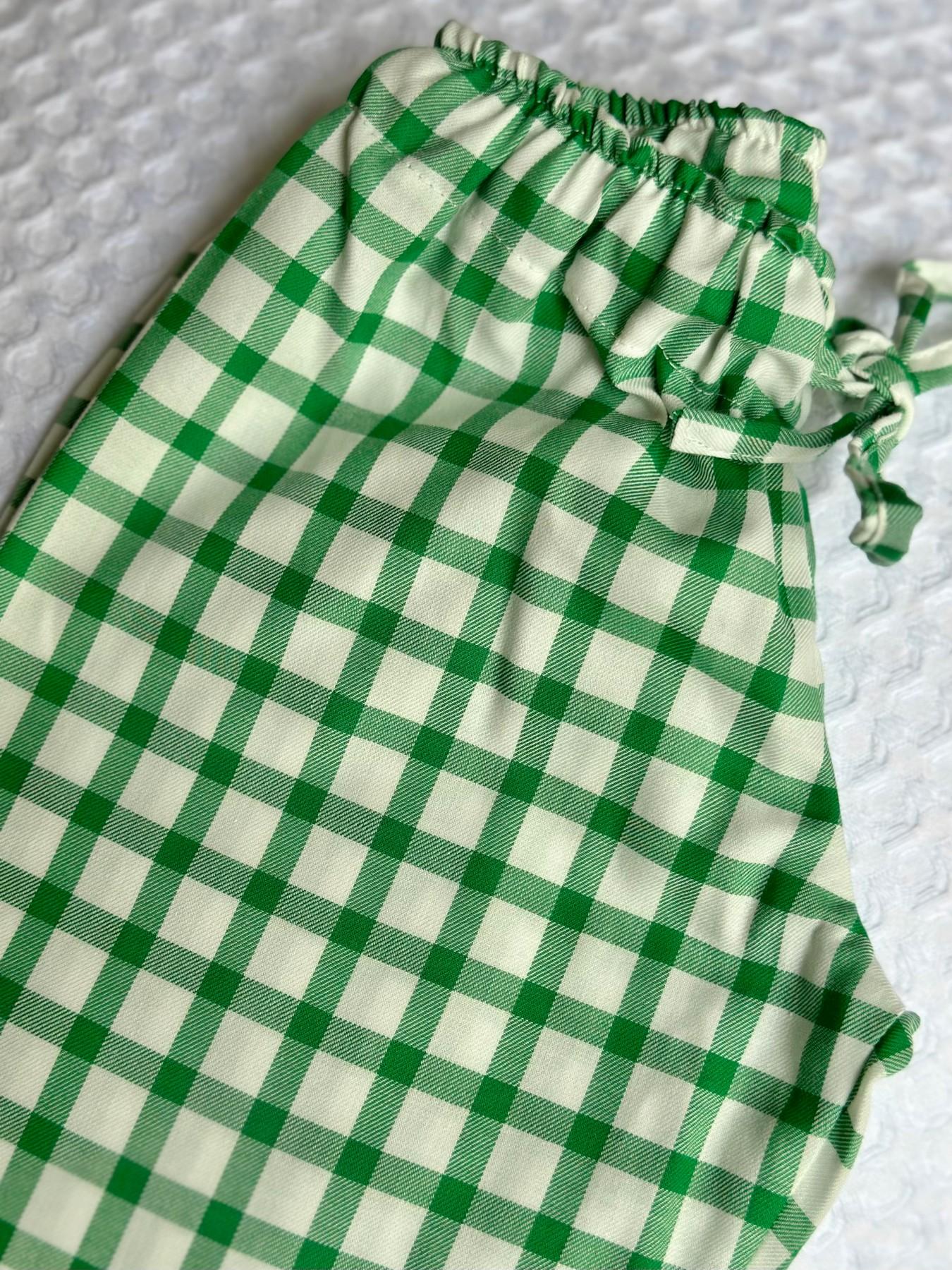 PANTALONE BAMBINO IN FLANELLA FINESTRATO VERDE - immagine 2